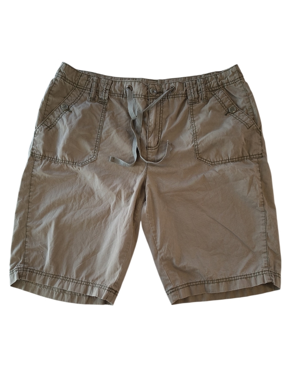 St. John's Bay Women's Drawstring Cargo Shorts - Olive Green Size 18W